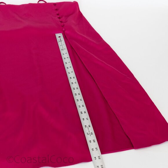 En Crème Satin Slip Midi Dress Pink M Cocktail Slip Spaghetti Silky Y2K Formal - Picture 9 of 9